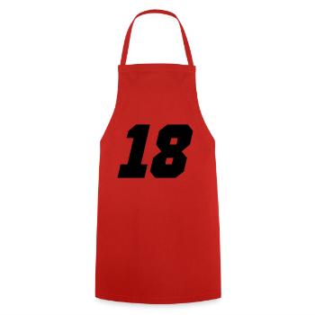 18 - Cooking Apron - red - Front - AI Model Male 185 dark (185cm)