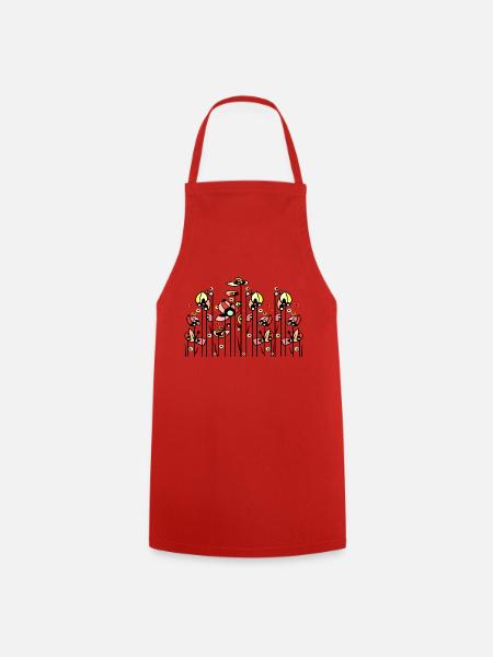 Fleur - Tablier de cuisine - rouge