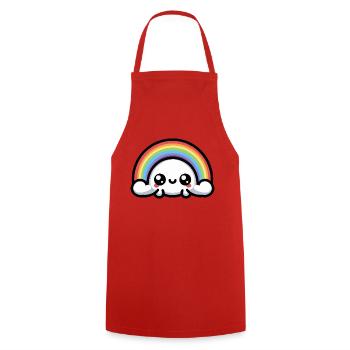 Kawaii Mignon Arc-en-ciel - Tablier de cuisine - rouge - Devant - AI Model Male 185 dark (185cm)