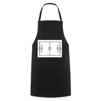 fussball feld - Kochschürze - Schwarz - Vorne - AI Model Male 185 dark (185cm)