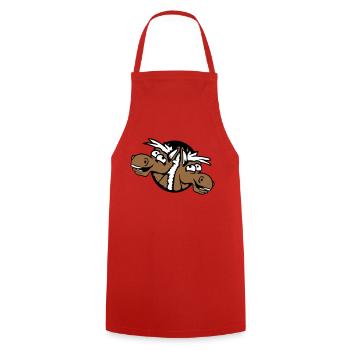 2 chevaux équipe riant drôle trou ami fou - Tablier de cuisine - rouge - Devant - AI Model Male 185 dark (185cm)