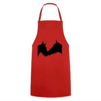 Pferde Silhouette - Kochschürze - Rot - Vorne - AI Model Male 185 dark (185cm)