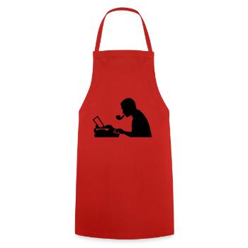 Journaliste - Tablier de cuisine - rouge - Devant - AI Model Male 185 dark (185cm)