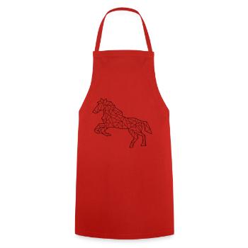 Horse origami - Cooking Apron - red - Front - AI Model Male 185 dark (185cm)