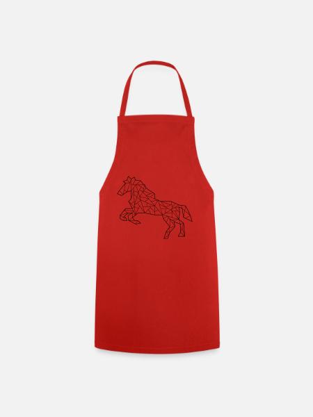 Origami de cheval - Tablier de cuisine - rouge