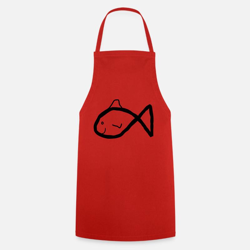 Fish - Cooking Apron - red