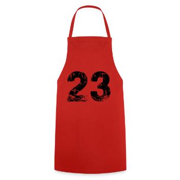23 - Cooking Apron - red - Front - AI Model Male 185 dark (185cm)