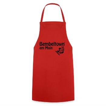 Bembel am Main #Frankfurtliebe #069 - Kochschürze - Rot - Vorne - AI Model Male 185 dark (185cm)