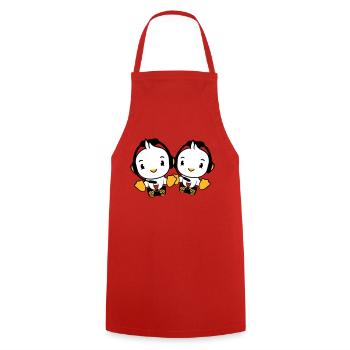 2 Ducks Gamer Gaming Controller Headset Console - Cooking Apron - red - Front - AI Model Male 185 dark (185cm)