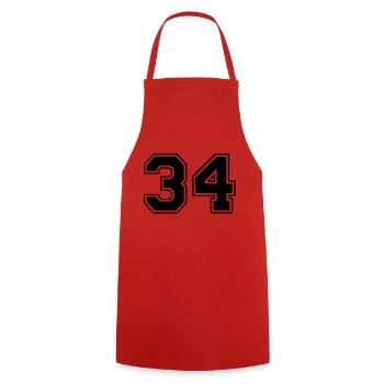 34 - Cooking Apron - red - Front - AI Model Male 185 dark (185cm)