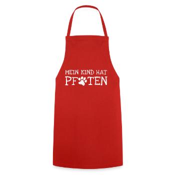 Mein Kind hat Pfoten - Kochschürze - Rot - Vorne - AI Model Male 185 dark (185cm)