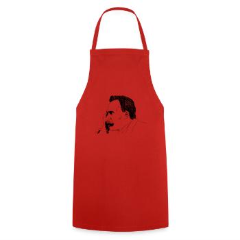 NIETZSCHE - Cooking Apron - red - Front - AI Model Male 185 dark (185cm)