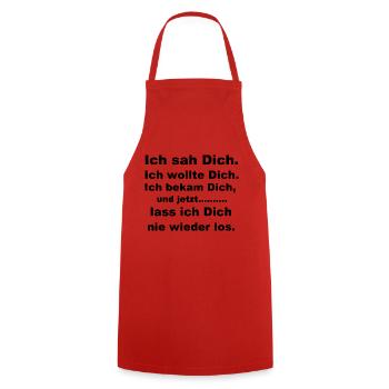 Ich sah dich - Kochschürze - Rot - Vorne - AI Model Male 185 dark (185cm)