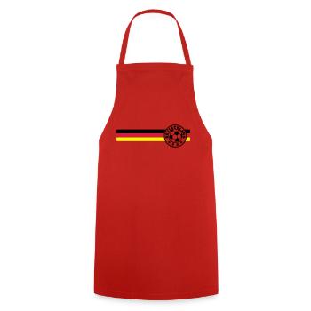 Logo auf Deutschandfahne Schwarz Rot Gold - Kochschürze - Rot - Vorne - AI Model Male 185 dark (185cm)