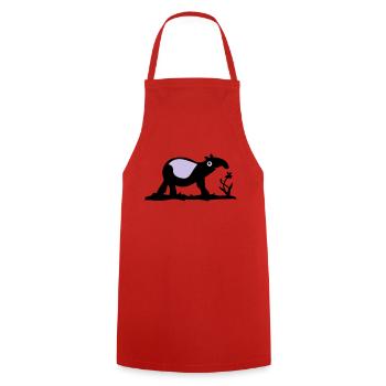 Tapir - Cooking Apron - red - Front - AI Model Male 185 dark (185cm)