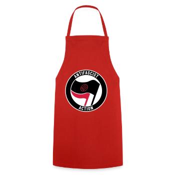Antifascist Action – 3 Arrows - Kochschürze - Rot - Vorne - AI Model Male 185 dark (185cm)
