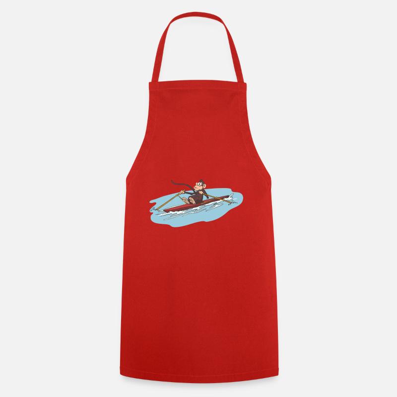 Une idée cadeau rameur singe - Tablier de cuisine - rouge