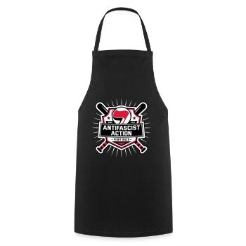 ANTIFA - Action antifasciste (I) - Tablier de cuisine - noir - Devant - AI Model Male 185 dark (185cm)
