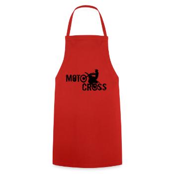 Motocross - Cooking Apron - red - Front - AI Model Male 185 dark (185cm)