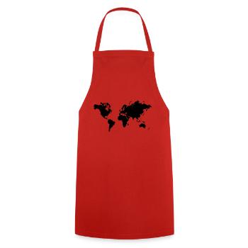 Globe continental Carte du monde Planète Climat - Tablier de cuisine - rouge - Devant - AI Model Male 185 dark (185cm)