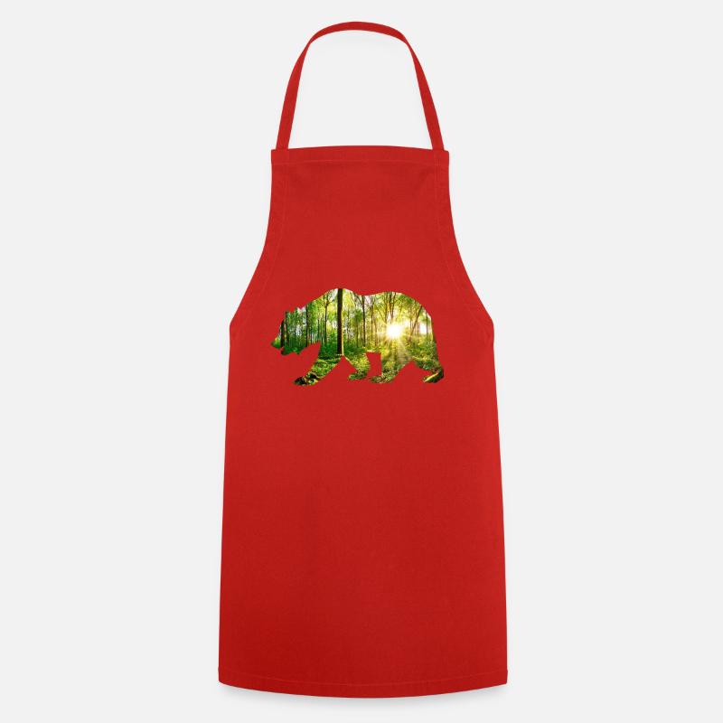 Bear environment - Cooking Apron - red