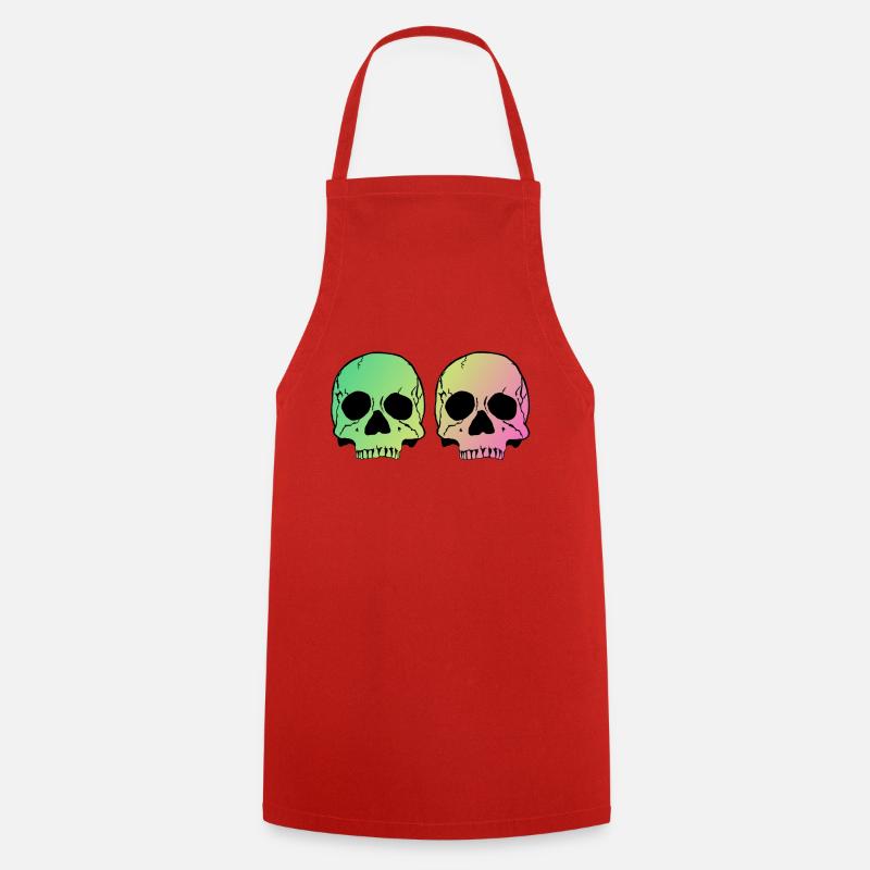 Two skulls - Kochschürze - Rot