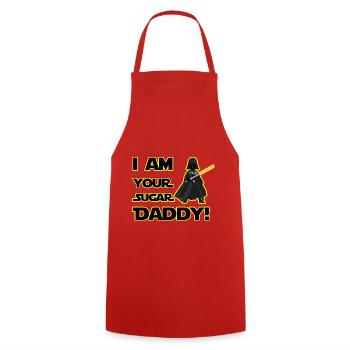 Papa Cadeau Mari Père Fête des pères Noël - Tablier de cuisine - rouge - Devant - AI Model Male 185 dark (185cm)