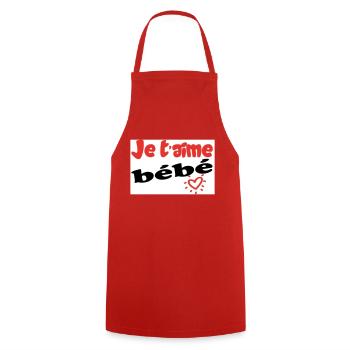 Je taime bébé - Tablier de cuisine - rouge - Devant - AI Model Male 185 dark (185cm)