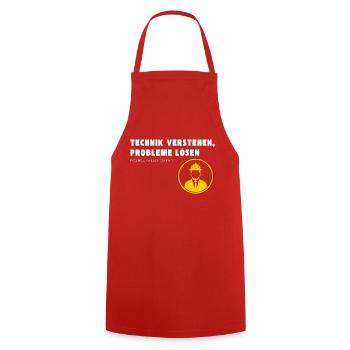 Understanding technology, solving problems Engineering . - Cooking Apron - red - Front - AI Model Male 185 dark (185cm)