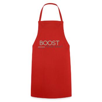 Boost Gross - Kochschürze - Rot - Vorne - AI Model Male 185 dark (185cm)