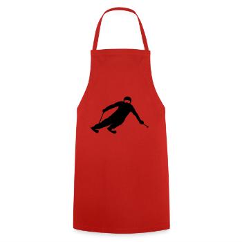 Sport - Skifahrer - Kochschürze - Rot - Vorne - AI Model Male 185 dark (185cm)