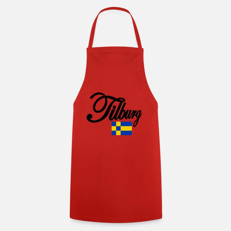 Tilburg avec le jaune bleu de drapeau - Tablier de cuisine - rouge