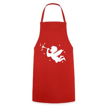 Cute flying cherub angel - Cooking Apron - red - Front - AI Model Male 185 dark (185cm)