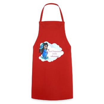 Geschenk für Schwangere 💗schwangere Prinzessinnen - Kochschürze - Rot - Vorne - AI Model Male 185 dark (185cm)