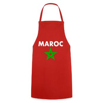 Maroc - Tablier de cuisine - rouge - Devant - AI Model Male 185 dark (185cm)