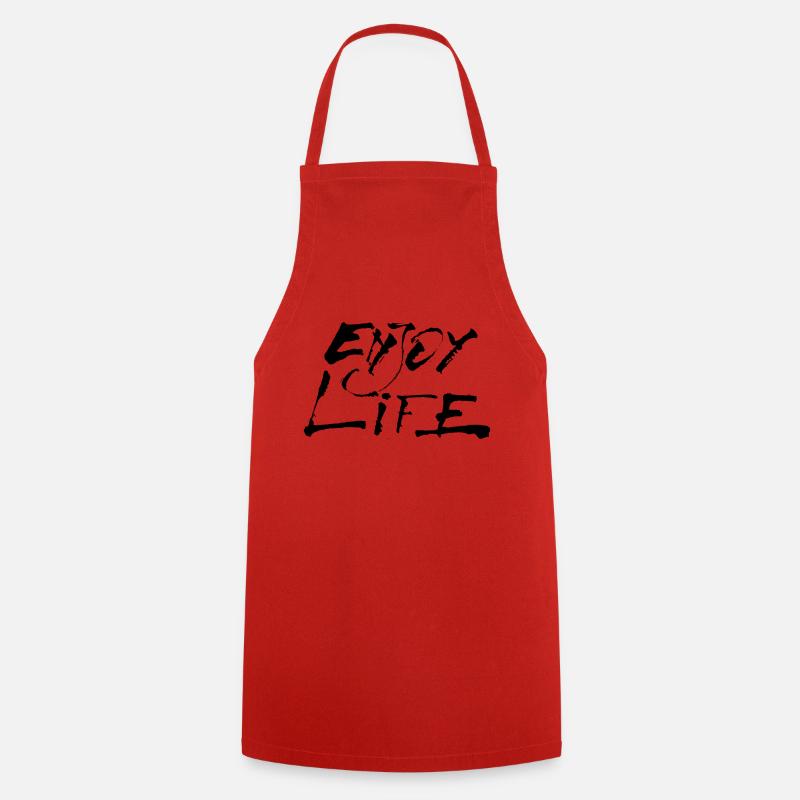 Enjoy Life black - Cooking Apron - red
