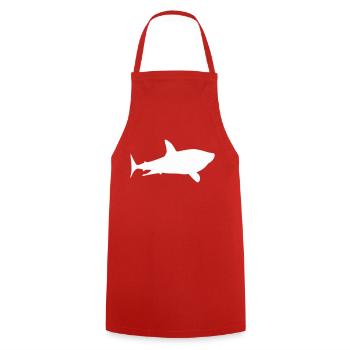 shark hai - Kochschürze - Rot - Vorne - AI Model Male 185 dark (185cm)