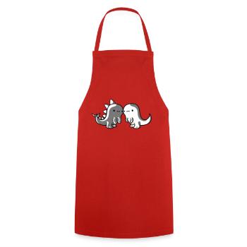 2 dinosaur friends - Cooking Apron - red - Front - AI Model Male 185 dark (185cm)