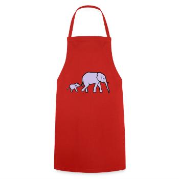 Elephant mother and baby - Tablier de cuisine - rouge - Devant - AI Model Male 185 dark (185cm)