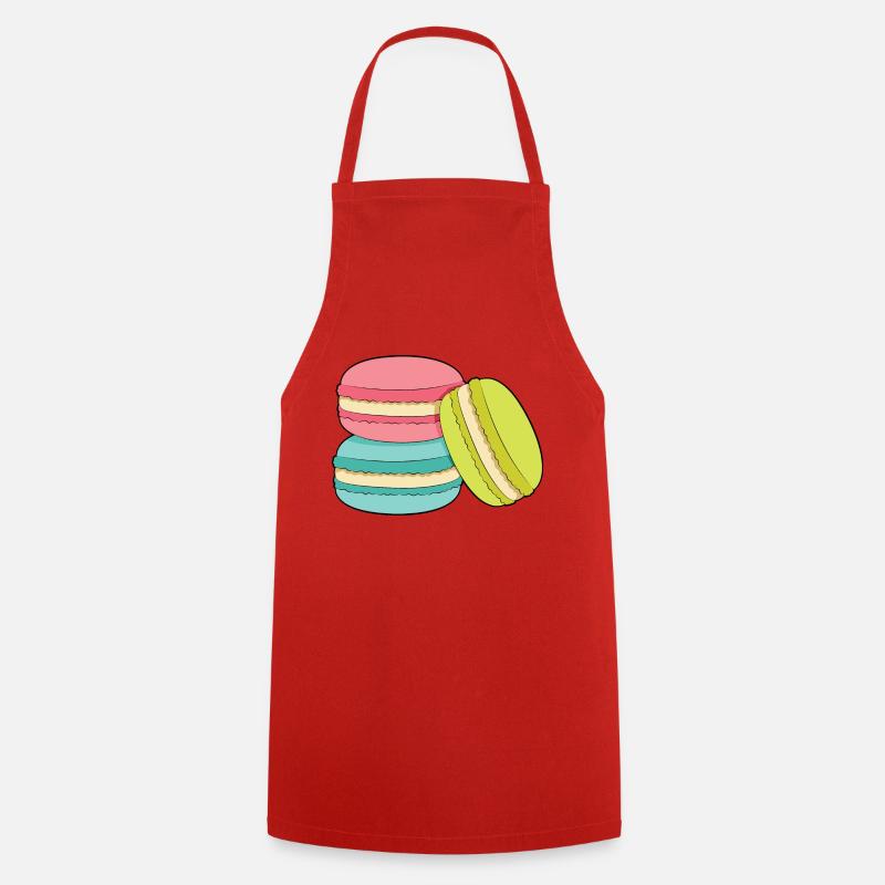 Macarons - Tablier de cuisine - rouge