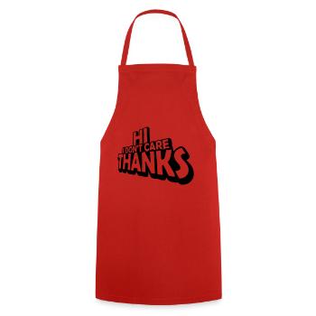 Hi I don't care - Cooking Apron - red - Front - AI Model Male 185 dark (185cm)