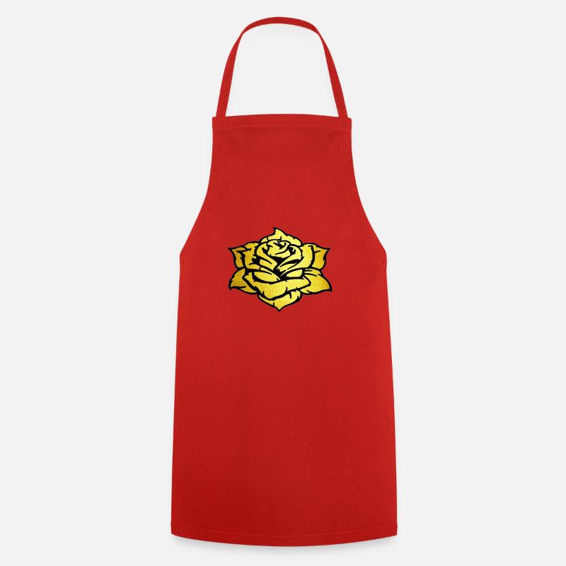 rose dorée - Tablier de cuisine - rouge
