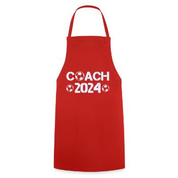 soccer coach 2024 - Cooking Apron - red - Front - AI Model Male 185 dark (185cm)