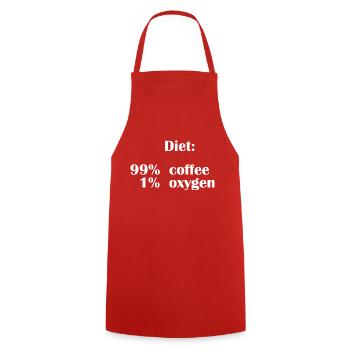 Die Ernährung besteht zu 99 % aus Kaffee, aber nur zu 1 % aus Sauerstoff - Kochschürze - Rot - Vorne - AI Model Male 185 dark (185cm)
