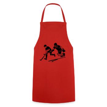 Hockeyspieler und Torwart - Kochschürze - Rot - Vorne - AI Model Male 185 dark (185cm)