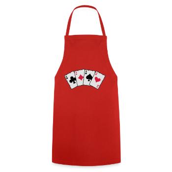 Cartes Poker - Cartes Poker - Tablier de cuisine - rouge - Devant - AI Model Male 185 dark (185cm)