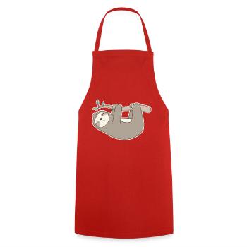 Sloth - Cooking Apron - red - Front - AI Model Male 185 dark (185cm)