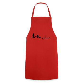 Heartbeat - Bear - Mountain - (2) - Cooking Apron - red - Front - AI Model Male 185 dark (185cm)