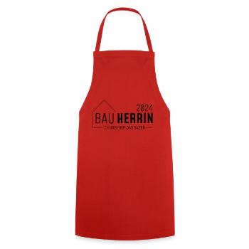Builder - I'm in charge here - Cooking Apron - red - Front - AI Model Male 185 dark (185cm)