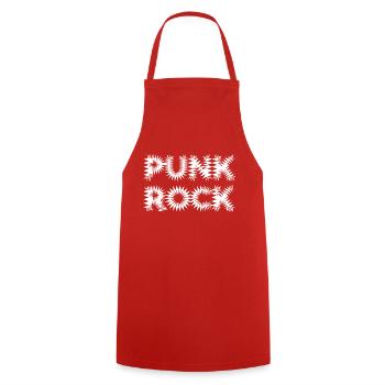 Punkrock-Logo-Design - Kochschürze - Rot - Vorne - AI Model Male 185 dark (185cm)